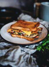 Grilled Chicken Mushroom Toast